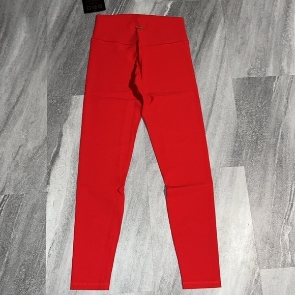 Til You Collapse Ribbed Classic Leggings - Red Medium workout gym Athleisure - Picture 9 of 9